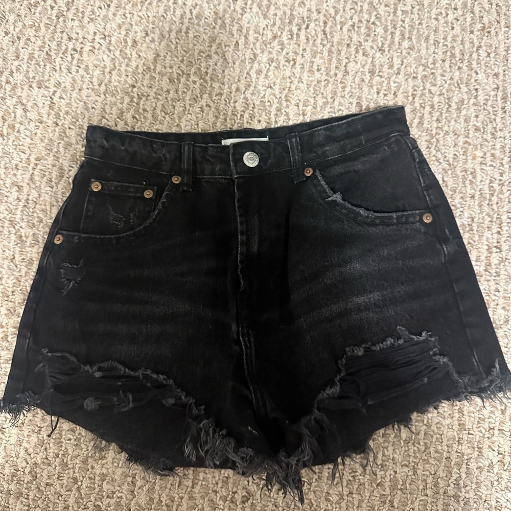 Zara High Waisted Black Shorts